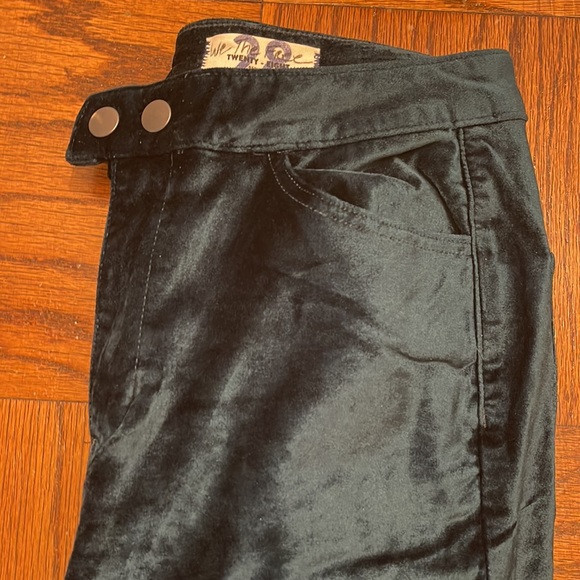 Free People Sweet Jane Velvet Skinny Cropped Pants Neptune - Picture 5 of 5